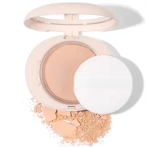 2-in-1 Pressed Face Powder & Foundation Makeup - Matte Oil-Control Flawless Setting Based Texture Powder, Waterproof Long-Lasting, Korean Makeup Beauty Cosmetics
