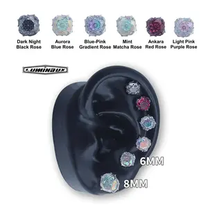 Thorn Rose Cut Stud Earrings in S925 Sterling Silver, Elegant Hypoallergenic VVS CZ Jewelry for Women & Men, Fashionable Accessories