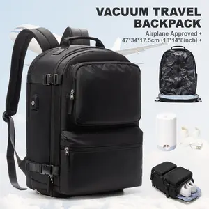 Vacuum Seal Backpack Travel With Electric Pump Personal Item Travel Backpack Carry on Flight Approved Traveling Backpack With Vacuum System Morral de Viaje Para Avion