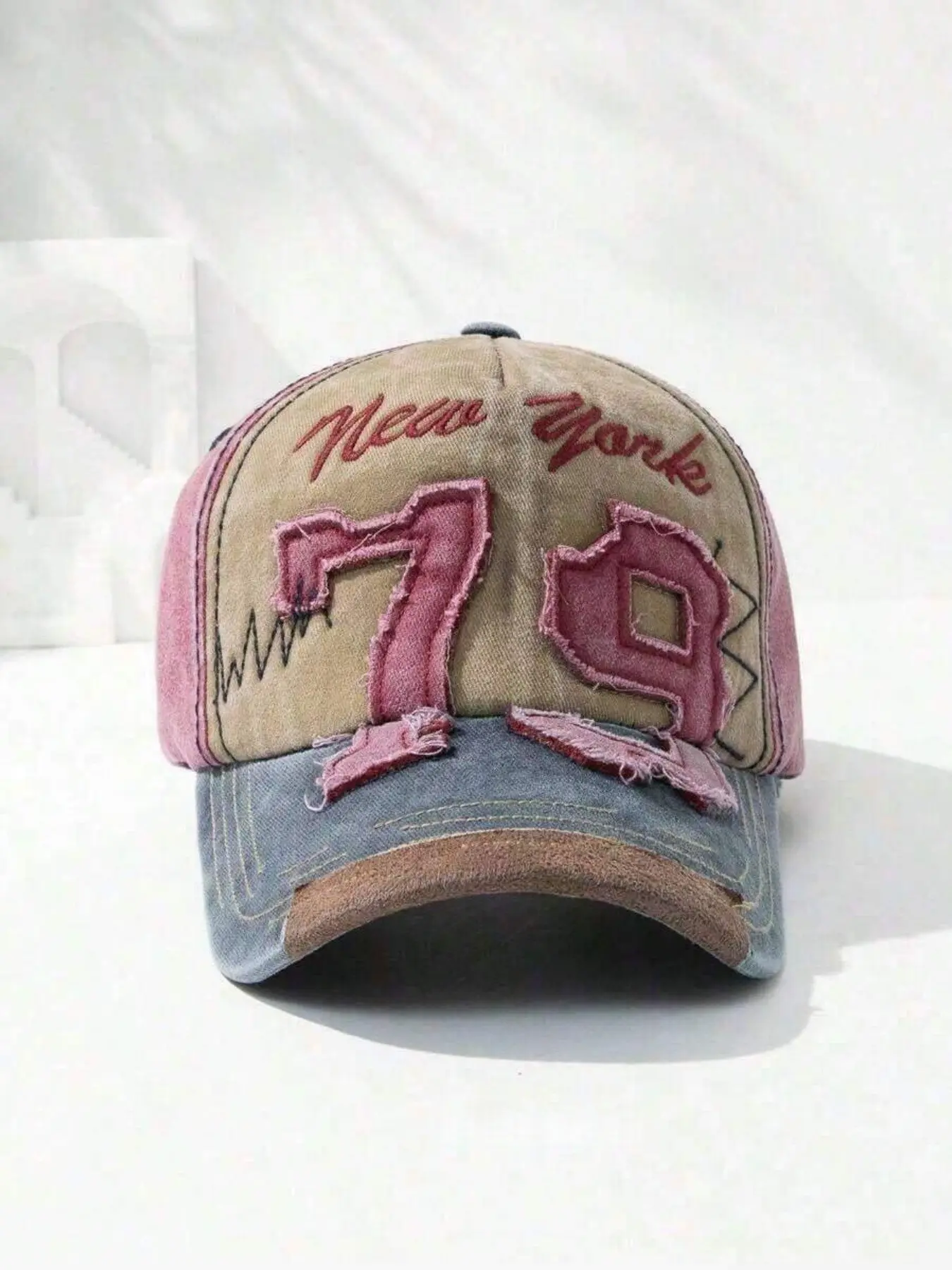 Vintage Patchwork Embroidered Baseball Hat, Truck Driver's Hat With Colorblock, Embroidery, Vintage Number, Lightweight & Adjustable Size' MusicFest Y2KFest Back To School Autumn Halloween Halloween Winter Ball Cap