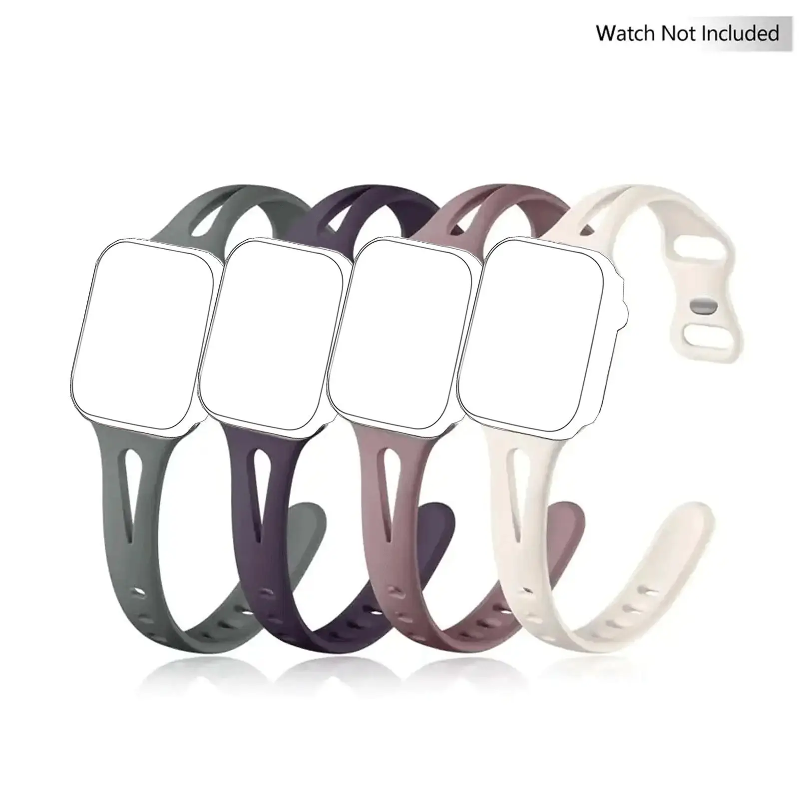 Durable Soft Silicone Slim Sport Smartwatch Bands for Women Men, Stylish Watch Band Compatible with Apple Watch Bands 38mm to 49mm & iWatch Smartwatch