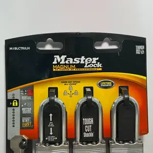 18 Master Lock Magnum Keyed Padlocks Tough Cut Shackle M1XQLF - Keyed Alike