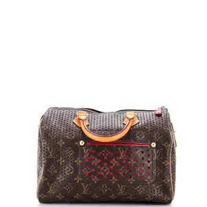 Pre-owned Louis Vuitton Canvas Coated Top Handle Bags Speedy Handbag Perforated Monogram Canvas 30 by Rebag