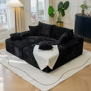 Niccae Convertible Floor Sofa Bed 15" Foam Mattress 6 Pillows Teddy Fabric No Assembly Perfect for Small Spaces Apartments Cozy Furniture Quick Setup Easy Clean Versatile Use