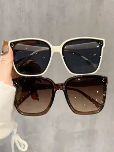 2 Pairs Unisex Large Frame Sunglasses, Fashionable Comfortable Eyewear for Women, Outdoor Activities, Parties, Travel, Driving, Fishing, Square Mirrored Shades