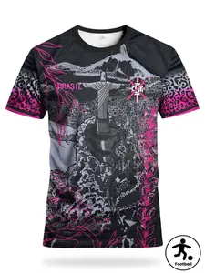 Brazil New Men's Football Sports Shirt & Youth Round Neck Comfortable Sport T-Shirt, All-Over Print, Casual Fit, Perfect Gift