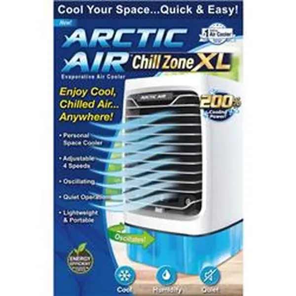 Arctic Air 6067298 Hydro-Chill Iceless Evaporative Air Cooler - Swamp Cooler, Home Cooling Solutions, 5 CFM, Cools 100 sq. ft., Blue & White