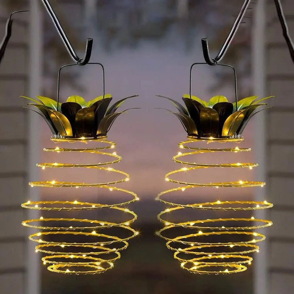 Solar Powered Hanging Lantern Light, Waterproof Solar Pineapple Light, Outdoor Light for Garden, Yard Porch Lawn Backyard Landscape Pathway Patio Outside Gardening