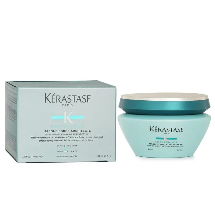 Kerastase Resistance Force Architecte Haircare Masque - Keratin-Infused, Repairing Treatment for Brittle, Damaged Hair, Split Ends, Bleach Damage Repair, Rebuilds Fiber (200ml/6.8oz), Strengthens