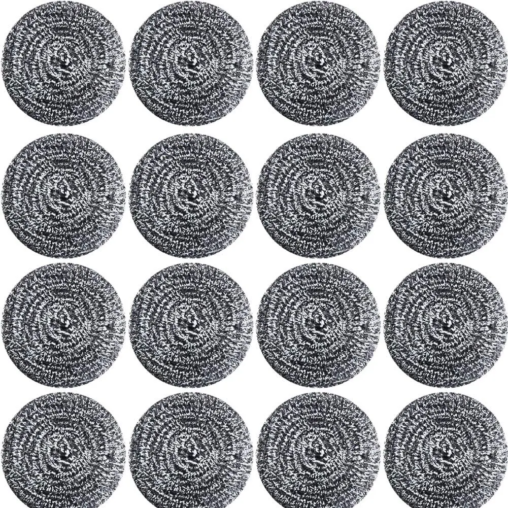 Dense Stainless Steel Metal Scrubber Balls Scouring Pads, 20PCS Heavy Duty Cleaning Sponge Scrubbers for Pots Pans Dishes, Remove Rust & Tough Dirt on Cookware, 20Packs