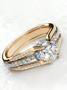 1 PC Gorgeous Cubic Zirconia Stackable Ring For Women For Valentine's Day Gift Wedding Anniversary Party Jewelry