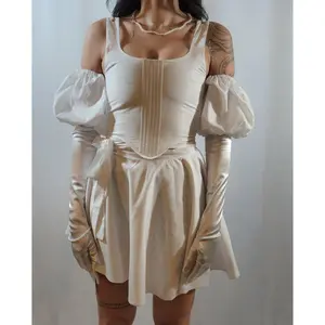 The Aurora Set – White Bridal Corset & Skirt | Handmade Wedding Outfit