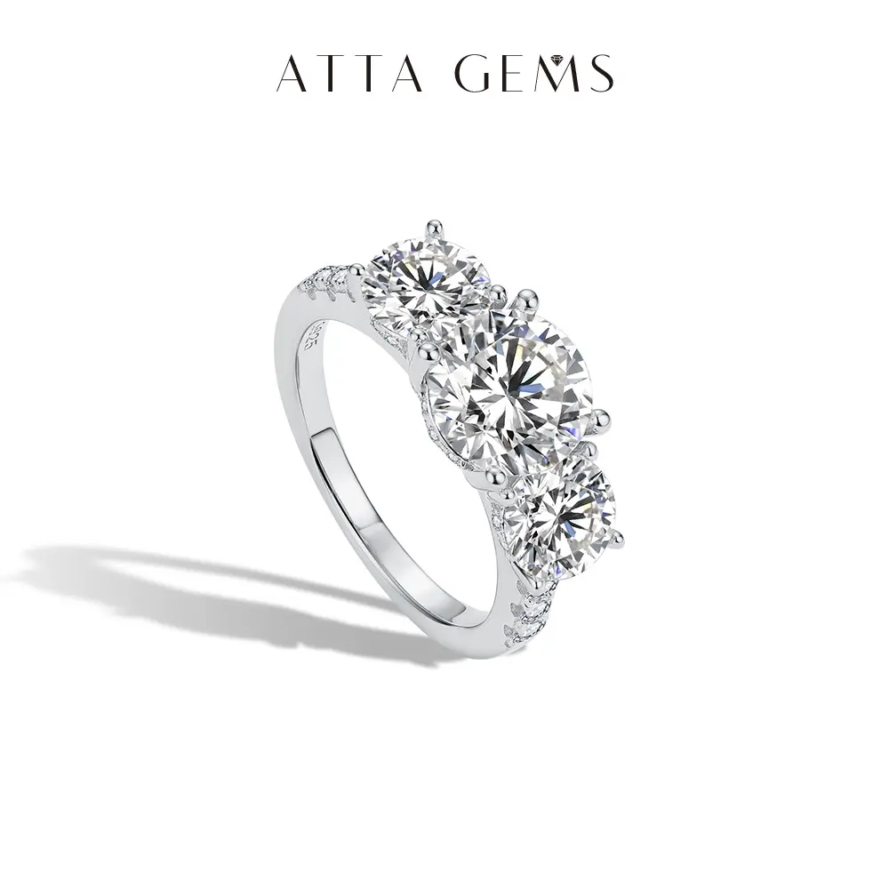 ATTAGEMS 4.0ct Round Cut Artificial Gemstone Elegant Solitaire Engagement Ring for Her (R110), Elegant Engagement Ring, Solitaire Engagement Rings summerwins