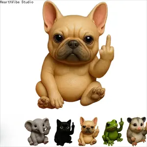 Fun Middle Finger Mouse Resin Figurine, Cute Mini Animal Collectible for Desktop Decoration and Collectors, Animal Collectibles