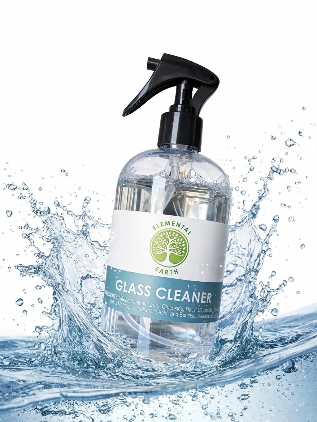 Elemental Earth Multi-Surface Glass Cleaner, 8oz Natural Alcohol-Free Household Spray - Safe for Sensitive Skin, Phone Screens, Stainless Steel, Marble, Tile, Towel-Compatible, Tvs, Electronic Screens