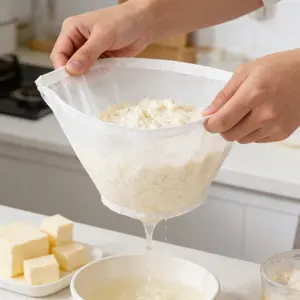 Reusable Filter Bag for Cheese Cloth, Almond Milk, Tea, Juice, Yogurt, Fine Mesh Filter Replacement, Classic Style