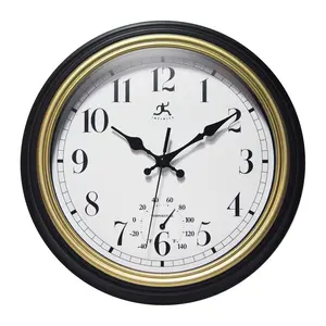 Infinity Instruments Classic Gold Trim In/Outdo or Clock, 12"
