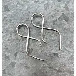 PAIR of Unique 316L Surgical Steel Twist Tail Hanging Tapers Expanders - Gauges 16g (1.2mm) thru 10g (2.4mm)