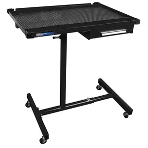 212 MAIN Mobile Work Cart with Drawer, Tool Storage, Powder Coat, Adjustable Height, 220 lbs. Capacity, Black, Wheel-Equipped (ATD-7026)
