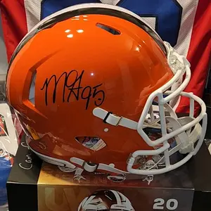 Myles Garrett All-Pro Defensive End:Cleveland Browns Autographed / Signed Full-Size Riddell Authentic On-Field Speed Helmet Beckett (Not a low quantity knockout Helmet) Authenticated By Fanatics