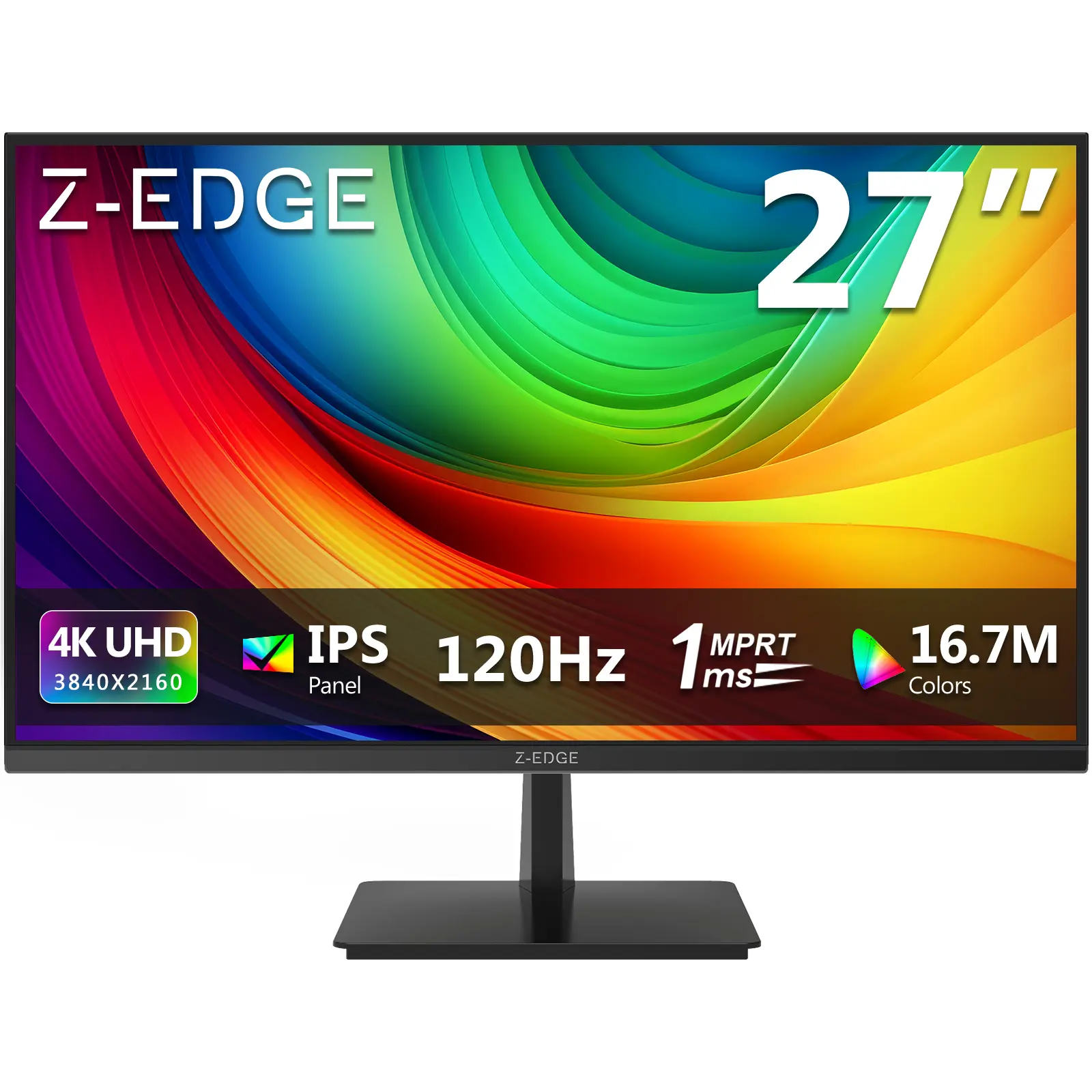 Z-Edge 27-inch 4K Gaming Monitor 120Hz UHD 3840x2160 IPS Monitor S274K 1ms MPRT Refresh Rate 16.7M Colors HDMI 2.0 x2 and DP 1.4 x 2 outdoorfun Ips Hd Screen Ips Dual Screen tiktokshopbacktoschool