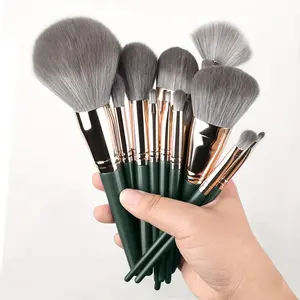 MiDewQ 14 PCS Makeup Brush Set Professional for Full Face & Eyes - Hypoallergenic Soft Synthetic Bristles (Fragrance-Free, All Skin Types)