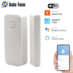 Tuya Smart WiFi Door Sensor Window Magnetic Door Open Closed Detector Security Alarm System Record Unlock Work With Alexa Google