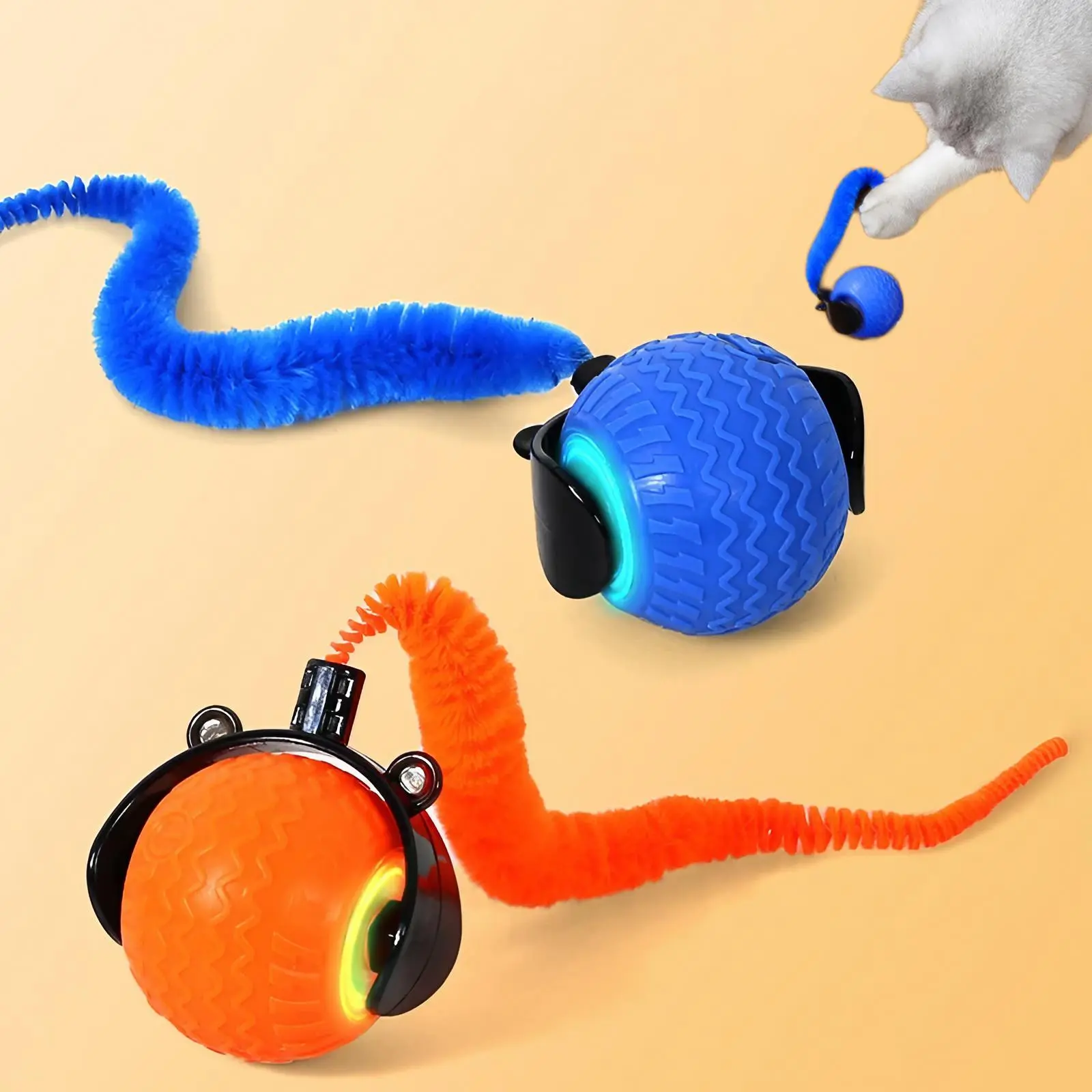 Interactive Cat Toy Ball, 1 Count/2 Counts Rechargeable Cat Teaser Toy, Durable Toy for Playing & Exercising, Fun Indoor Cat Accessories