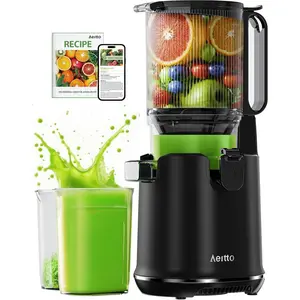 Cold Press Juicer, Juicer Machines with 5.3" Extra Large Feed Chute Fit Whole Fruits & Vegetables, High Juice Yield,Juice Maker, Self Feeding, Easy to Clean,Premium Black