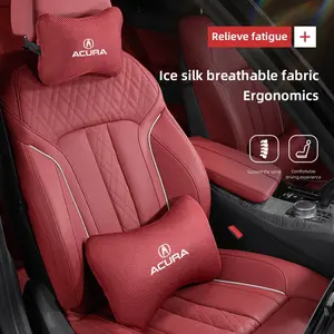 Car Seat Neck Headrest Waist Cushioning Ice Silk Pillow Interior Accessories For Acura ADX RDX ZDX Integra NSX MDX TLX CDX ILX RLX TL RL Breathable Neck Cushion