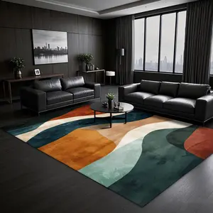 Irregular Abstract Color Block Pattern Carpet, Modern Non-slip Soft Floor Mat, Abstract Area Rugs, Decorative Area Rug for Home Living Room Bedroom Hotel