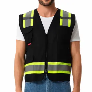 ProtectX Hi-Vis Safety Vest with 7 Pockets – ANSI Class 2 Reflective Work Vest, Zipper Front