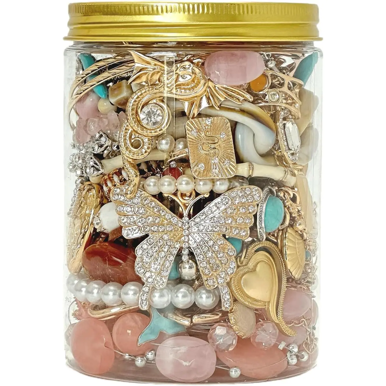 Women's Jewelry Gift Jar, 8-Piece Mix & Match Set with Necklaces, Earrings, Rings & Bracelets - Meaningful, Giftready Surprise for Birthdays & Friendship, Mystery Jewelry Jar, Meaningful Gifts, Birthday Gift Ideas, Set Mix