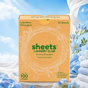 Sheets Laundry Club Liquidless Laundry Detergent Sheets – 50 Count, Up to 100Loads, Fresh Linen / Lavender / Free &amp; Clear, Eco-Friendly Plastic-Free LaundryCleaner