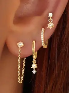 Fashionable Elegant Earrings, Stylish Earrings, Trendy Cute Earring Sets for Multiple Piercings, Fashion Jewelry for Women, Earring Stacking Set