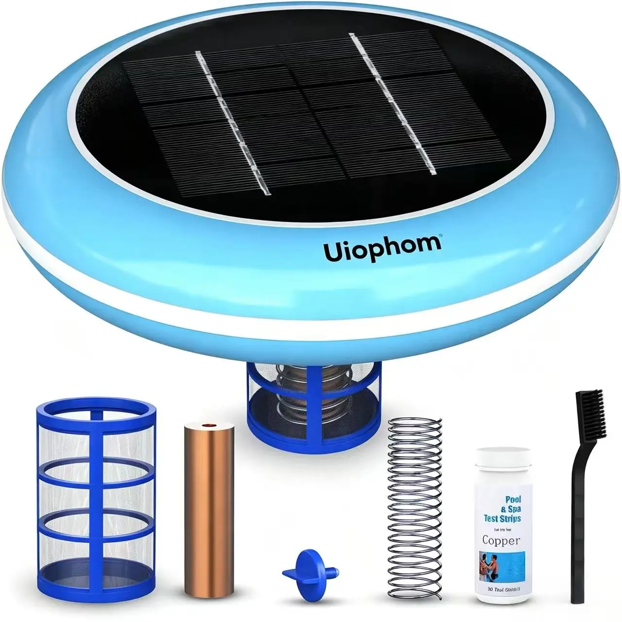 【2026 New & Upgraded & Prime】Solar Pool Ionizer – Floating Cleaner,Copper Pool Ionizer for Above Ground & Inground Pools up to 45,000 Gallons – Solar Powered Pool Ionizer System,pools for backyard，outdoor,BLUE automatic