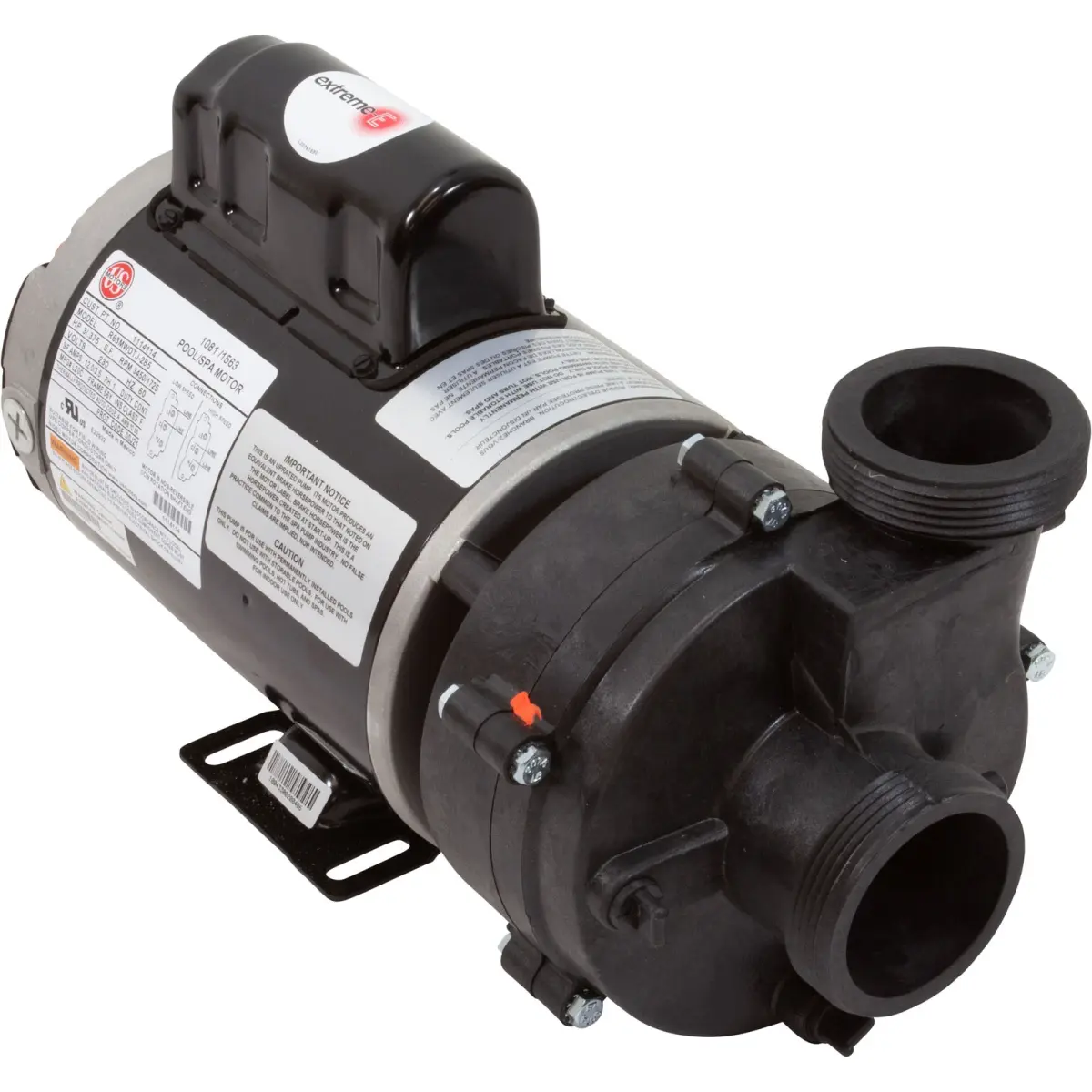 Balboa Water Group Ultimax Style Wetend Spa Pump (Part 5235212-S) for Therapy, 100+ Jetted Systems, 2 & 2.5 Suction Options, 2 in. Inlet/Outlet, 230V, Cool Running 56 Frame Efficient Motor, 4 HP, 12-3.5A, All Seals Carbon Ceramic with Viton Elastomers, 2