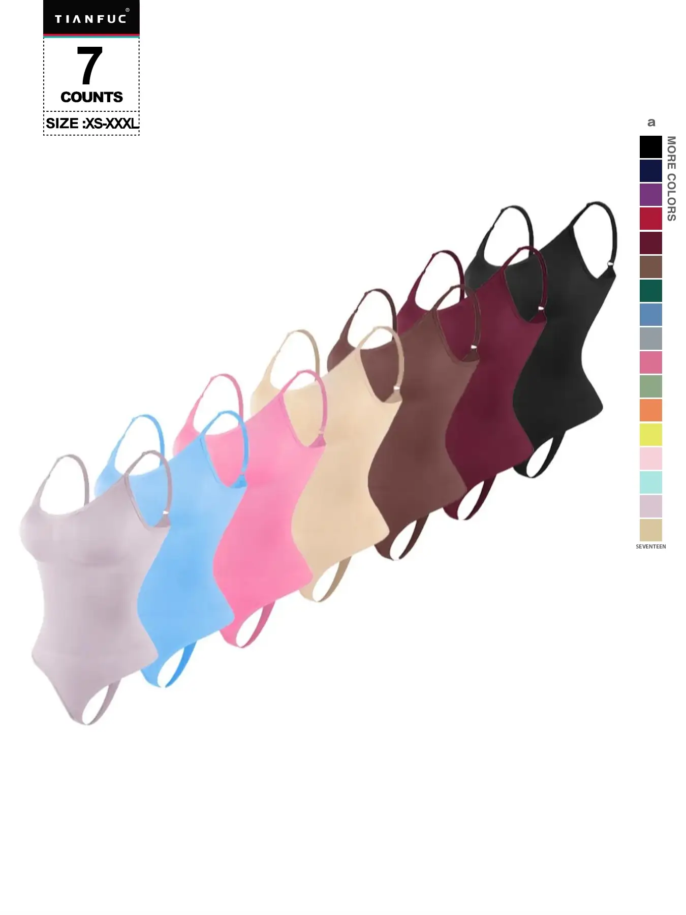 TIANFUC Women's Seamless Shapewear Bodysuit, Tummy Control Thong Panties, Casual Y-Type Underwear, All-Season Comfortable Fit