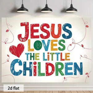 Inspirational Jesus Tapestry Faith Quote Backdrop Religious Theme Wall Hanging Photography Background for Home Decor Living Room Indoor Outdoor Event Decoration Polyester