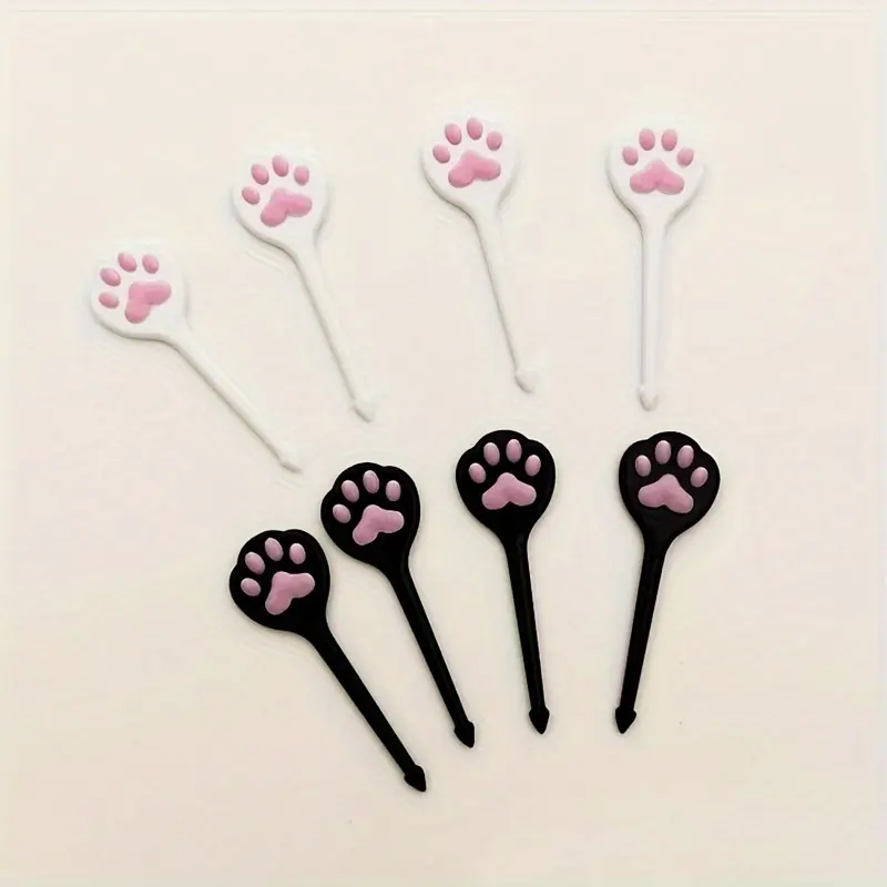 8pcs/set of Adorable Kitty Food Picks - Perfect for Decorating Your Bento Box - Reusable Plastic Picks Safe for Food Contact