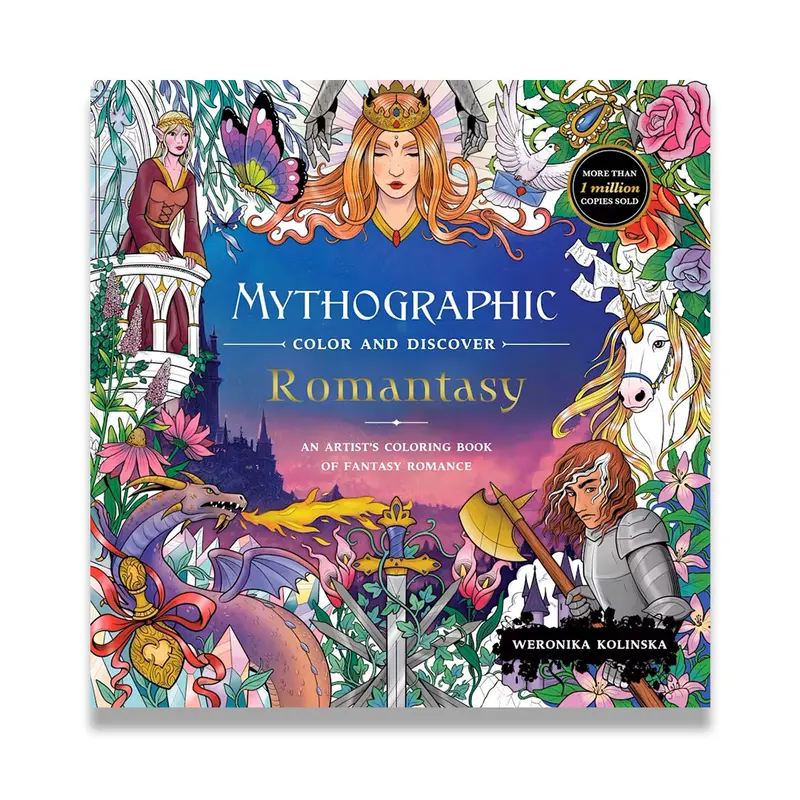 Mythographic Color and Discover: Romantasy: An Artist’s Coloring Book of Fantasy Romance by Weronika Kolinska (Paperback)
