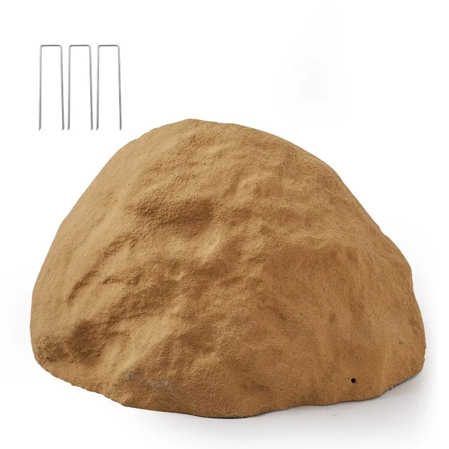 VEVOR Medium Sandy Brown Outdoor Faux Rock Well Pump Cover, Realistic Natural Texture, Lightweight Weather-Resistant Artificial Boulder for Landscaping Garden Decor
