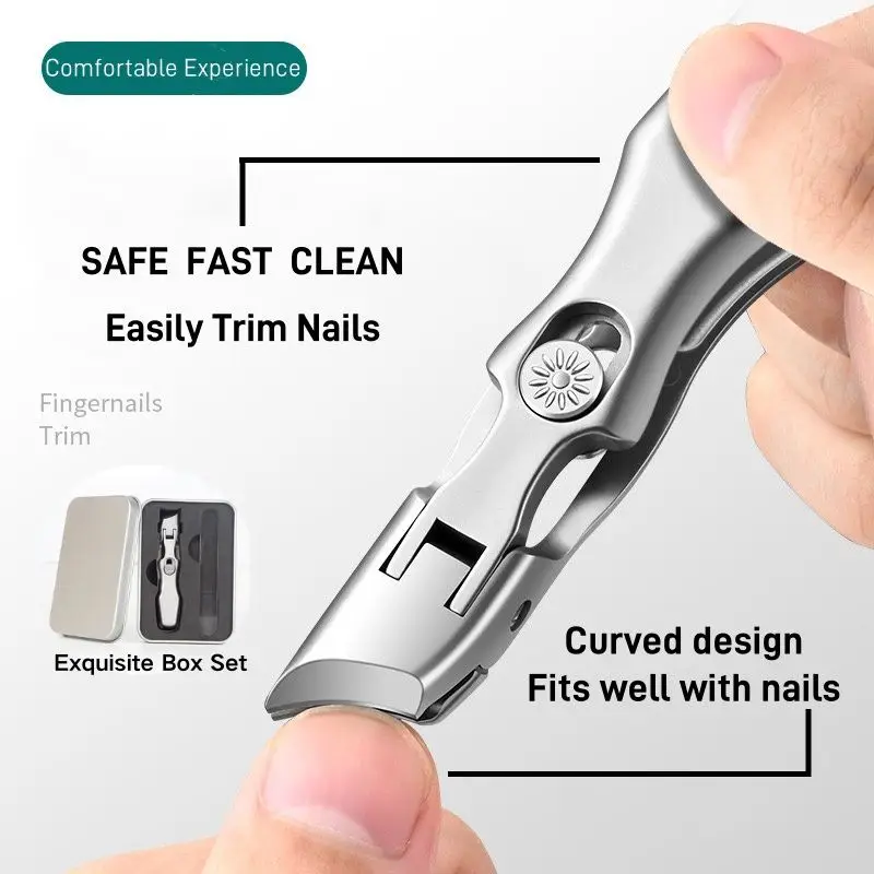 Ultra Wide Jaw Opening Nail Clipper Set,Sharp Stainless Steel Nail Clippers for Tough Nails, Clippers for FingerNails Toenails, Men &Women Nail Art n