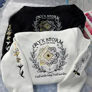 Onyx Storm Embroidered Sweatshirt, Fourth Wing Basgiath War College