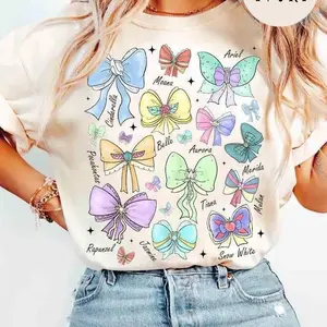 Princess Watercolor Coquette Bows Shirt, Princess Shirt, Magic Kingdom Shirt