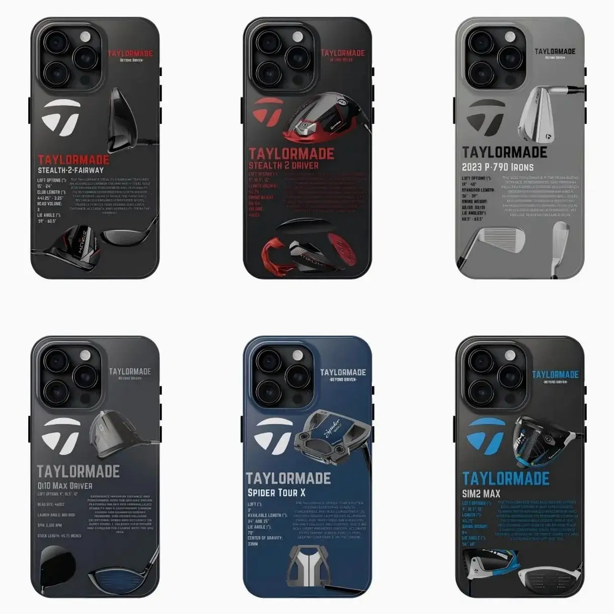 TaylorMade Golf Phone Case, Golf Club Aesthetic Phone Cover, Golf Compatible with iPhone X, 11, 12, 13, 14, 15, 16, 17 & Samsung