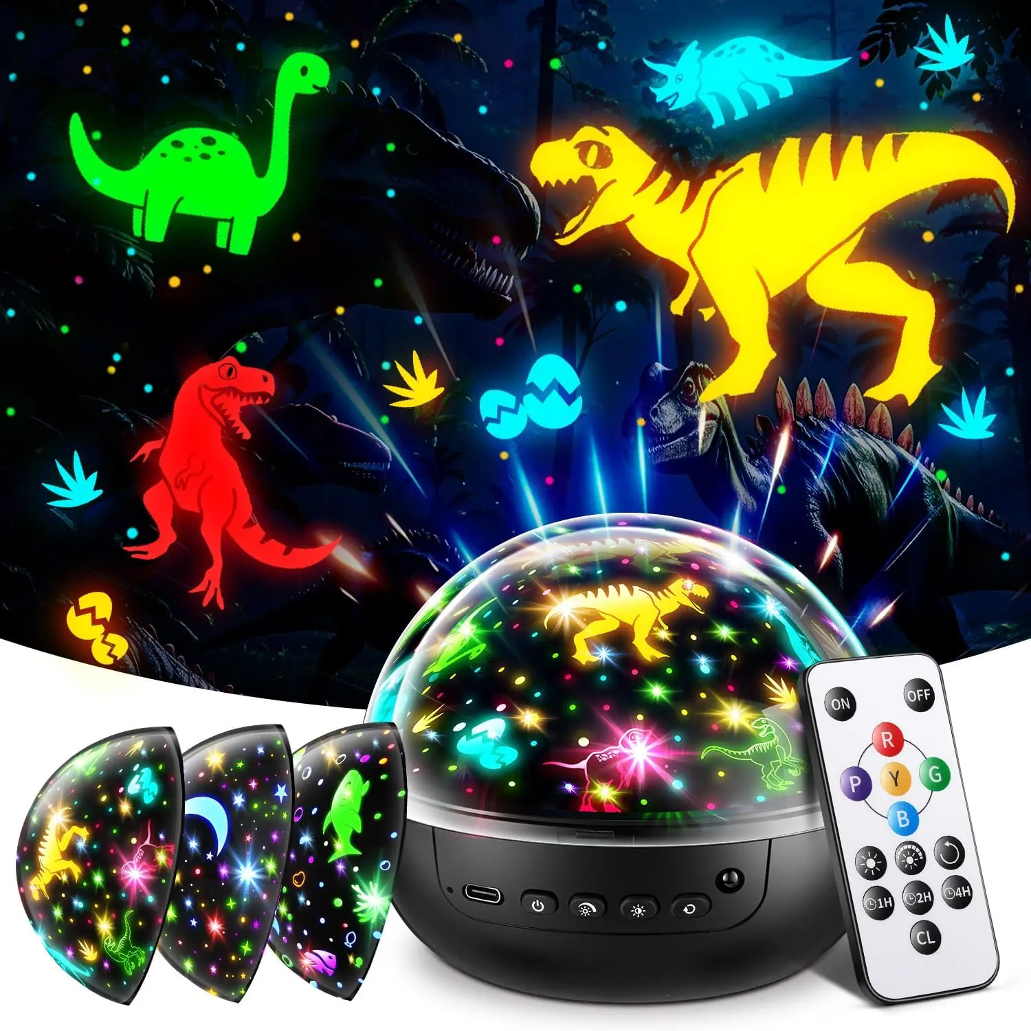 Dinosaur for Kids 2-4,[Remote+3 Films+93 Effects]Dinosaur for Kids 5-7,[3 Timer+5 Brightness]for 5 Year Old Boy  Age 3,Rotate Night Light Projector,Toddler Night Light Projector