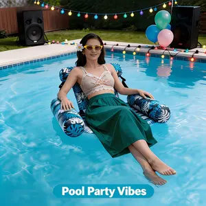 Summer Must-Have Floating Lounger Chair, 2pcs Durable PVC Inflatable Water Hammock, Lightweight Foldable Buoyancy Seat for Lake Pool