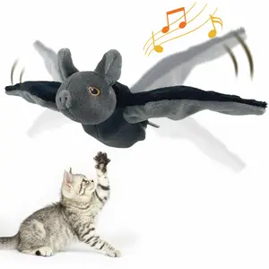 SORTORA Cat Toys, Flapping Wings Catnip Bird Toys, Vivid Chirping, Simulation Interactive Touch Activated Cat Toys Rechargeable for Indoor Kitten Exercise Toys, Fluffy Plush Pet Toys