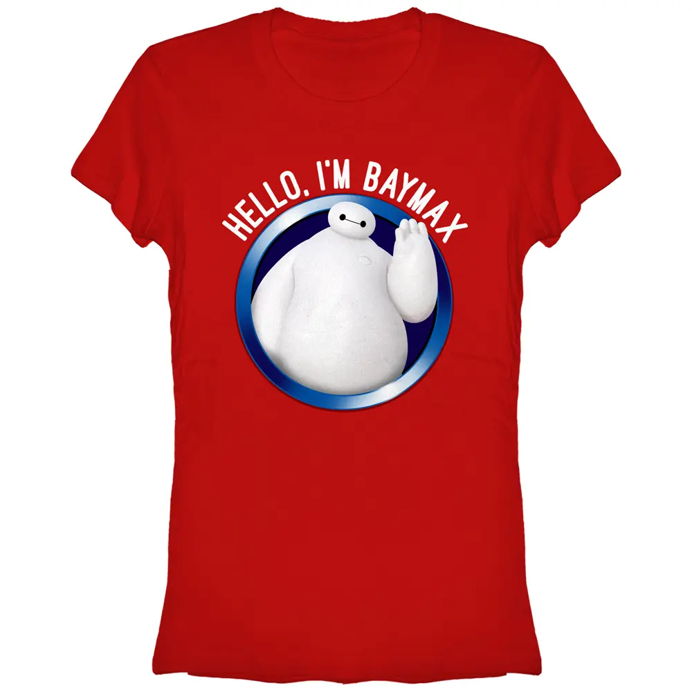 Juniors Womens Big Hero 6 Hello Baymax T-Shirt